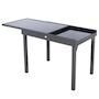 Voir la diapositive 3 : HESPERIDE Table extensible rectangulaire en verre Piazza 6/10 places Gris anthracite - Hespéride