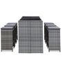 Voir la diapositive 3 : VIDAXL Meuble de bar de jardin 7 pcs et coussins Resine tressee Gris