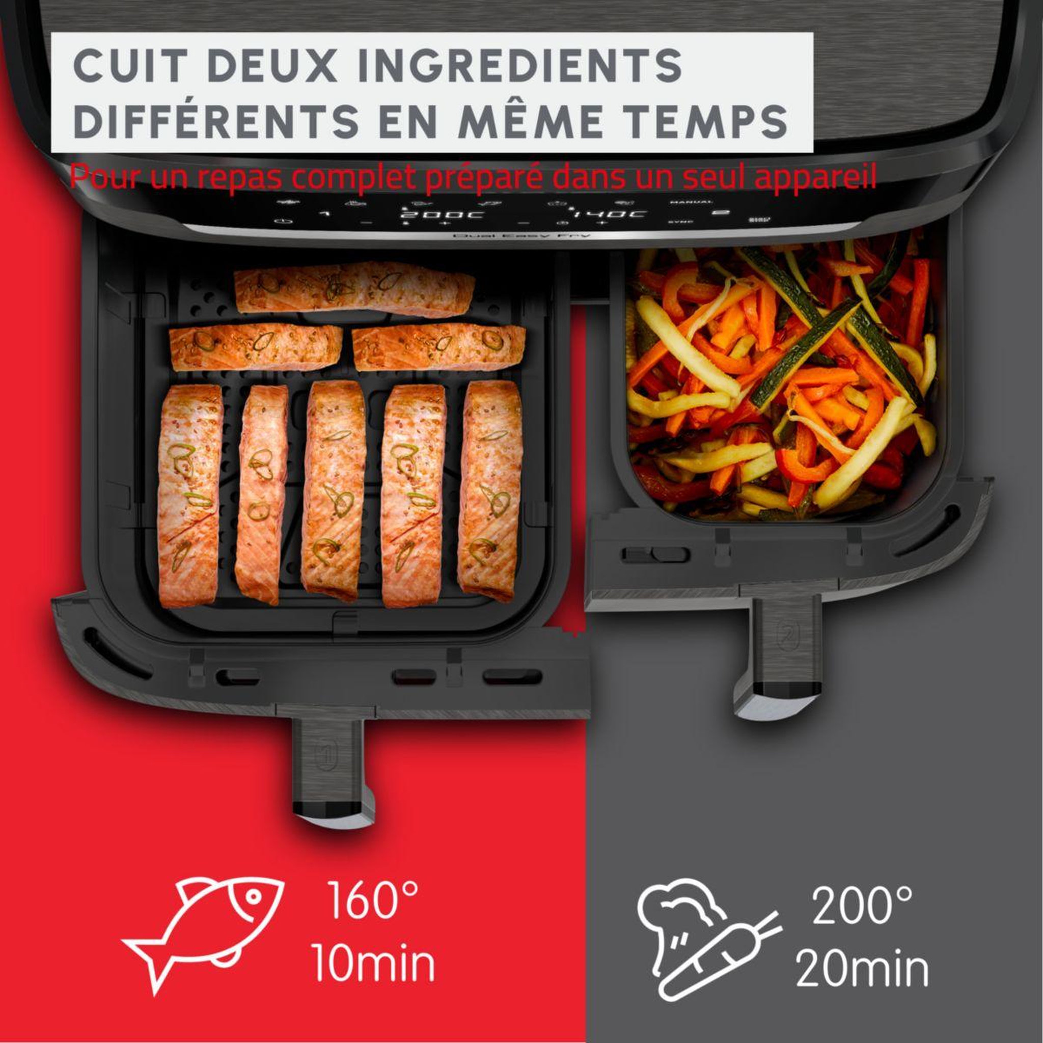Voir la diapositive 4 : MOULINEX Friteuse sans huile easy fry dual xxl 11l ez942hf0