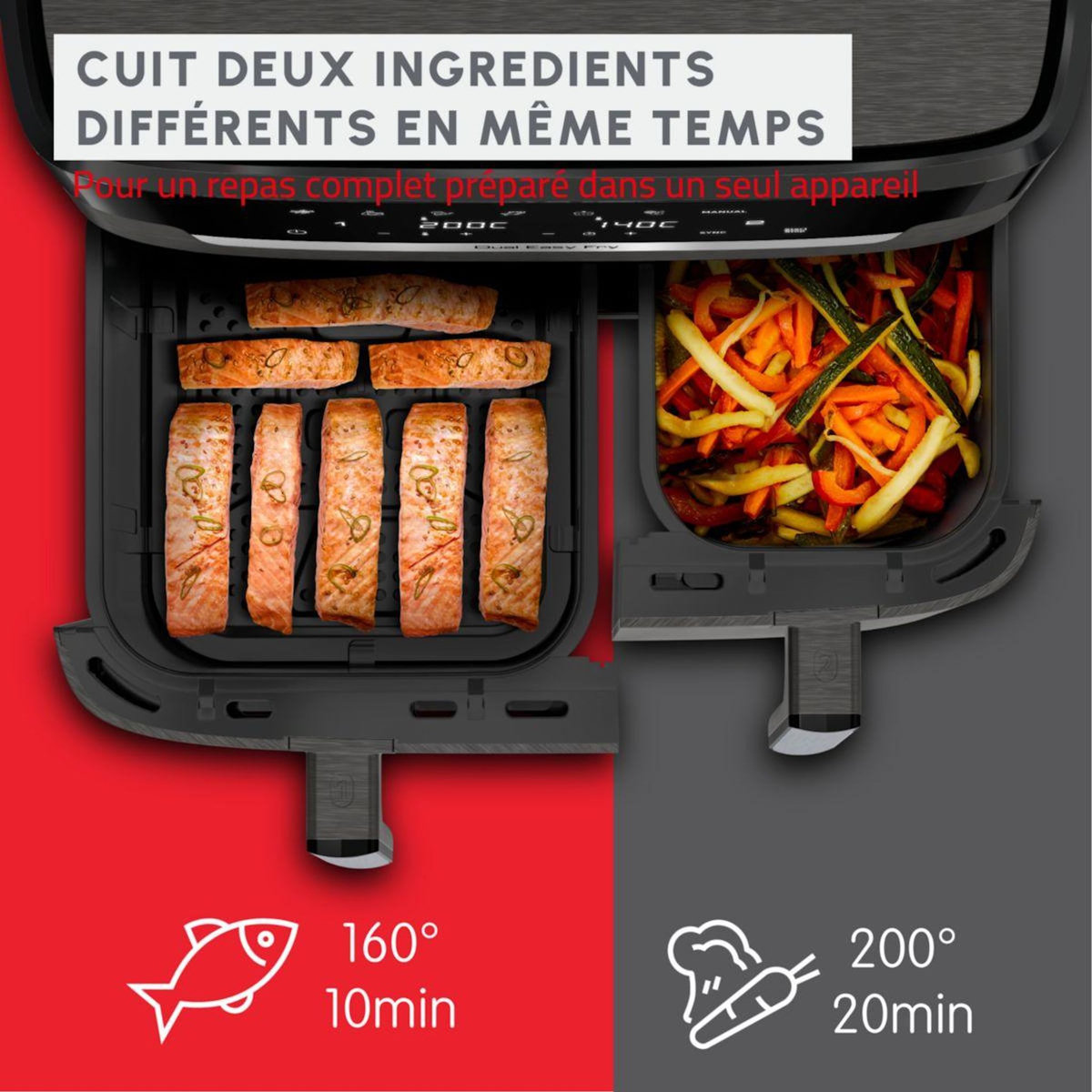 MOULINEX Friteuse sans huile Easy fry Dual XXL 11L EZ942HF0
