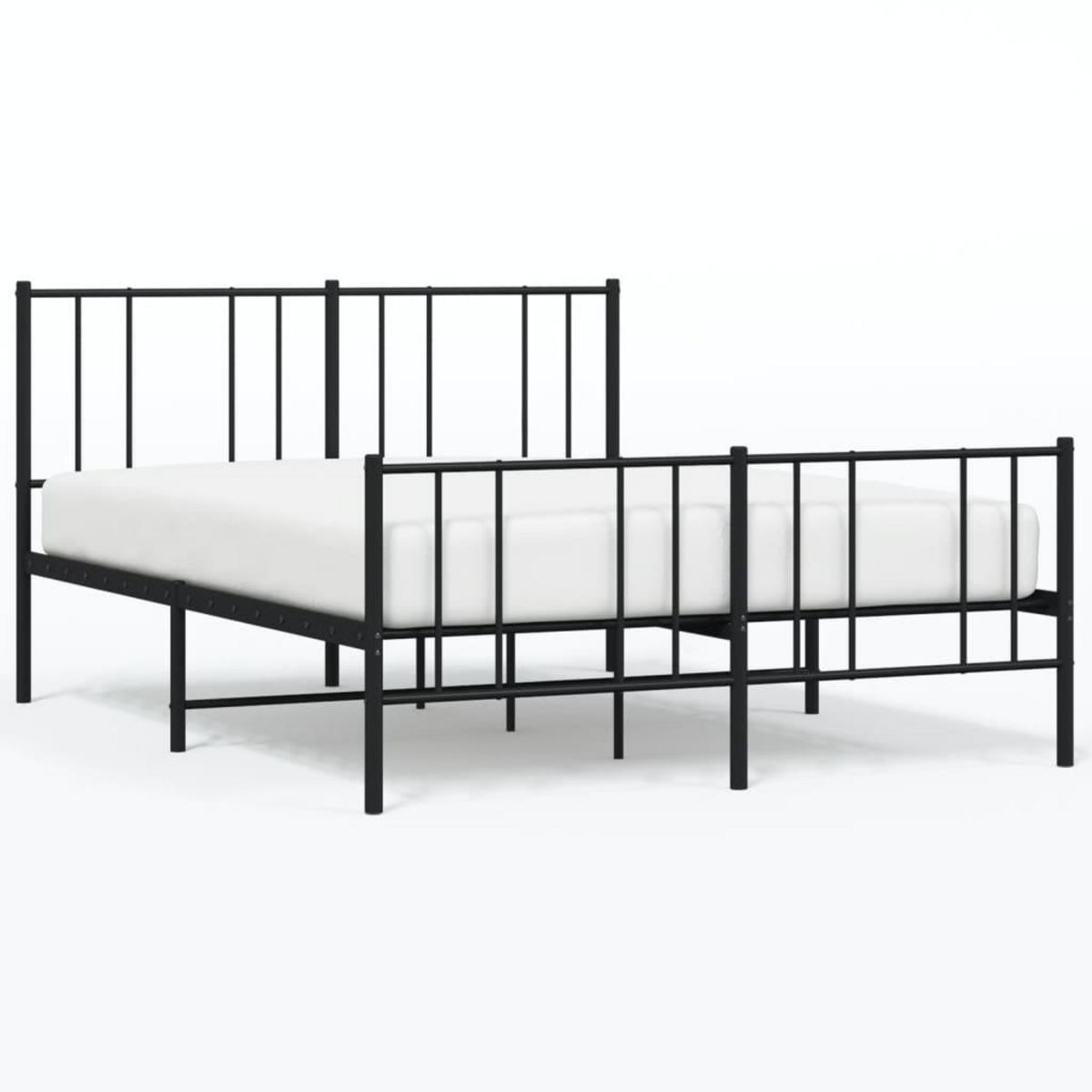 VIDAXL Cadre de lit metal sans matelas avec pied de lit noir 160x200cm