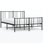 VIDAXL Cadre de lit metal sans matelas avec pied de lit noir 160x200cm