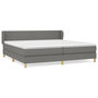 Voir la diapositive 2 : VIDAXL Sommier a lattes de lit avec matelas Gris fonce 200x200cm Tissu