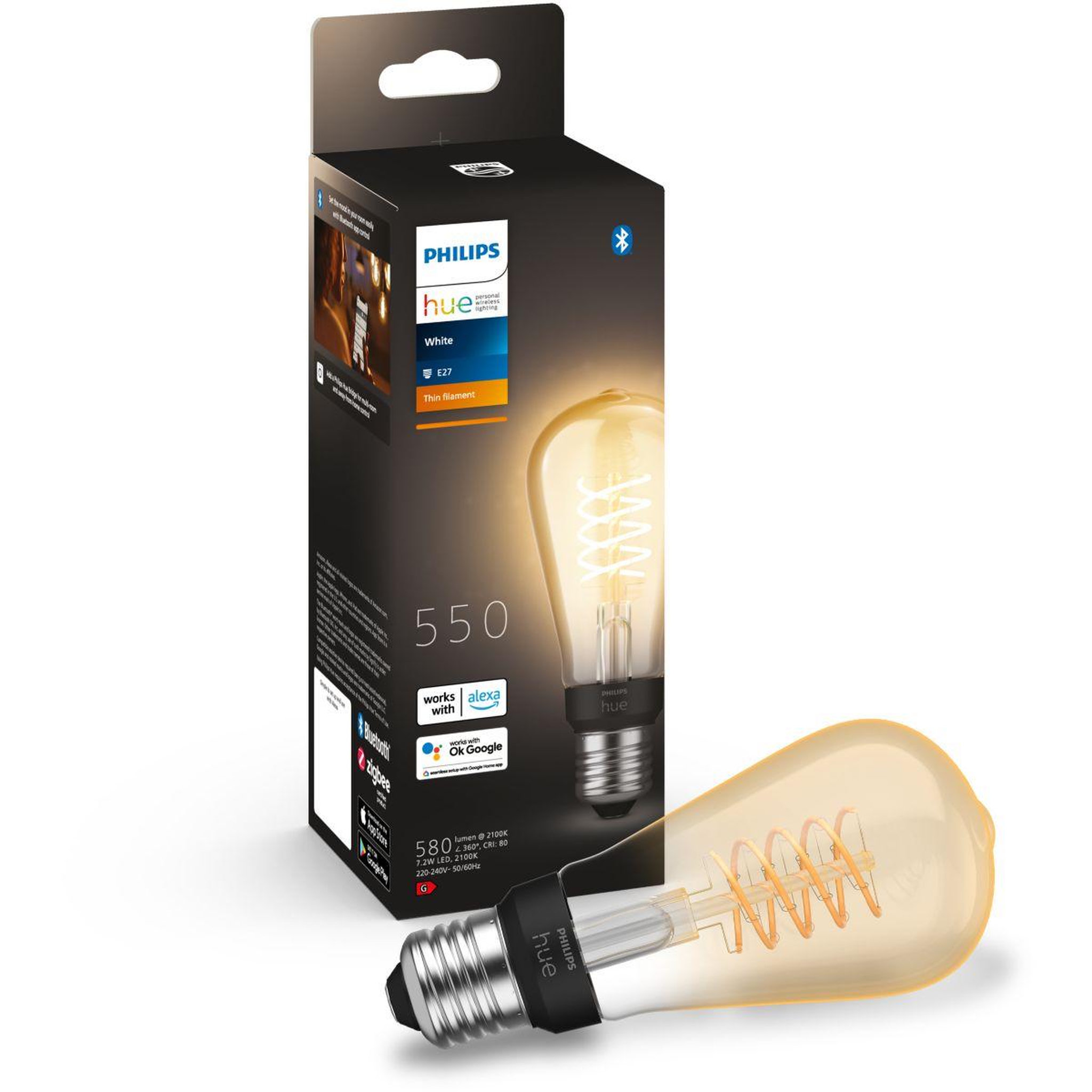 PHILIPS HUE Ampoule LED connectée E27 White Filament Edison