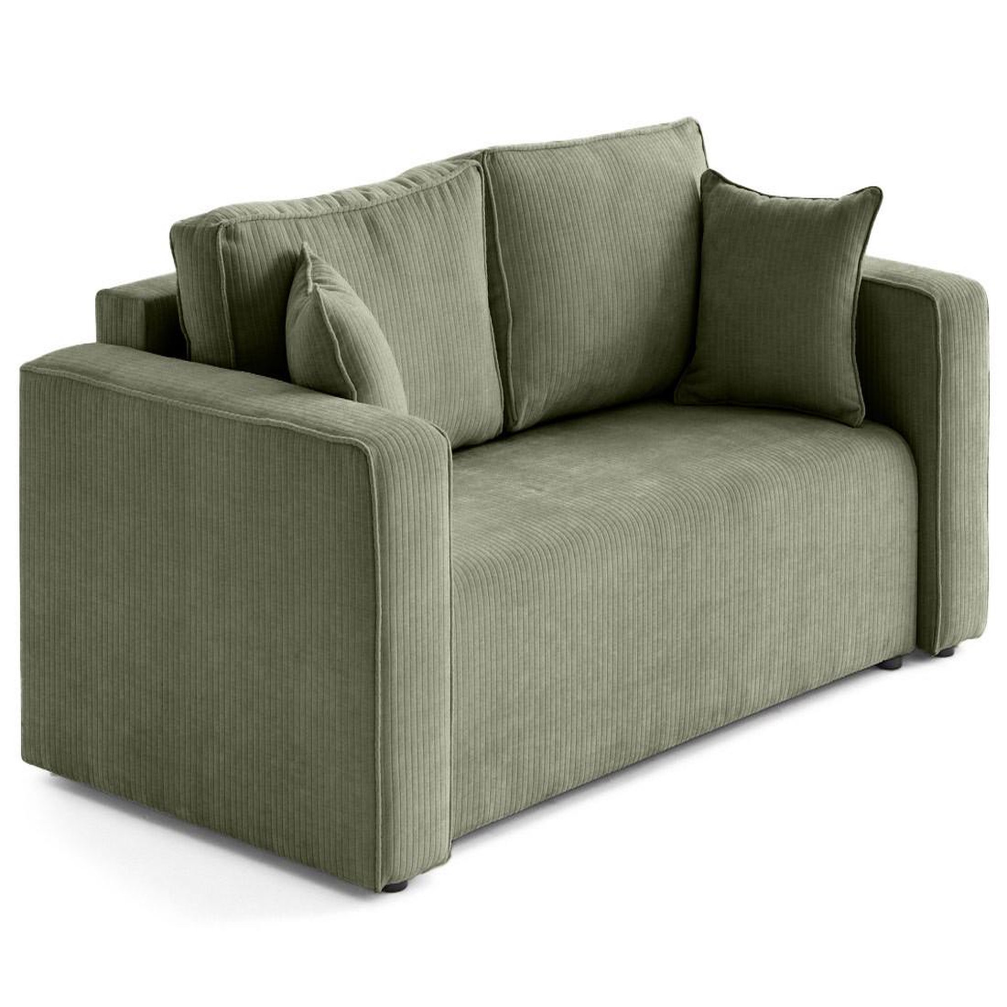 Voir la diapositive 3 : BEST MOBILIER Topaze - canapé droit 2 places en velours côtelé plat
