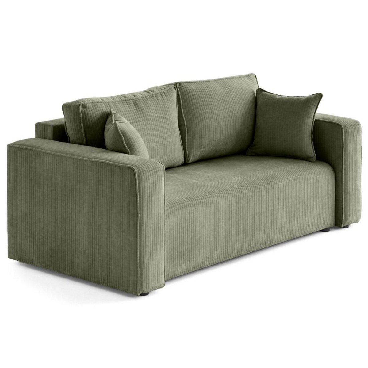 BEST MOBILIER Topaze - canapé droit 2 places en velours côtelé plat