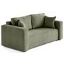 Voir la diapositive 3 : BEST MOBILIER Topaze - canapé droit 2 places en velours côtelé plat