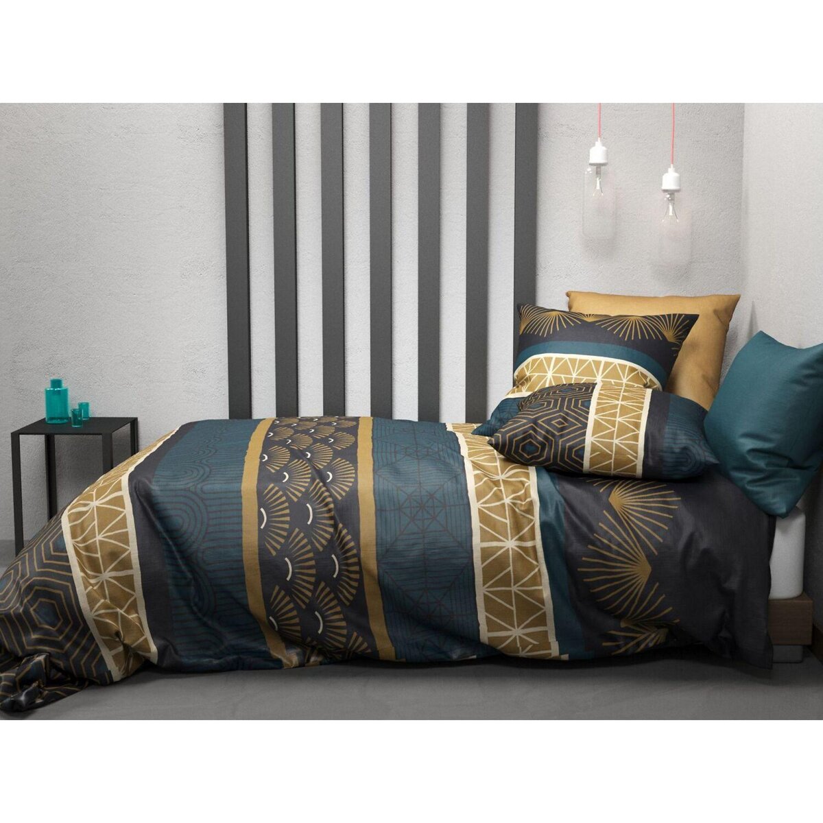 ATELIER DU COTON Parure housse de couette 100%coton 57fils qobe