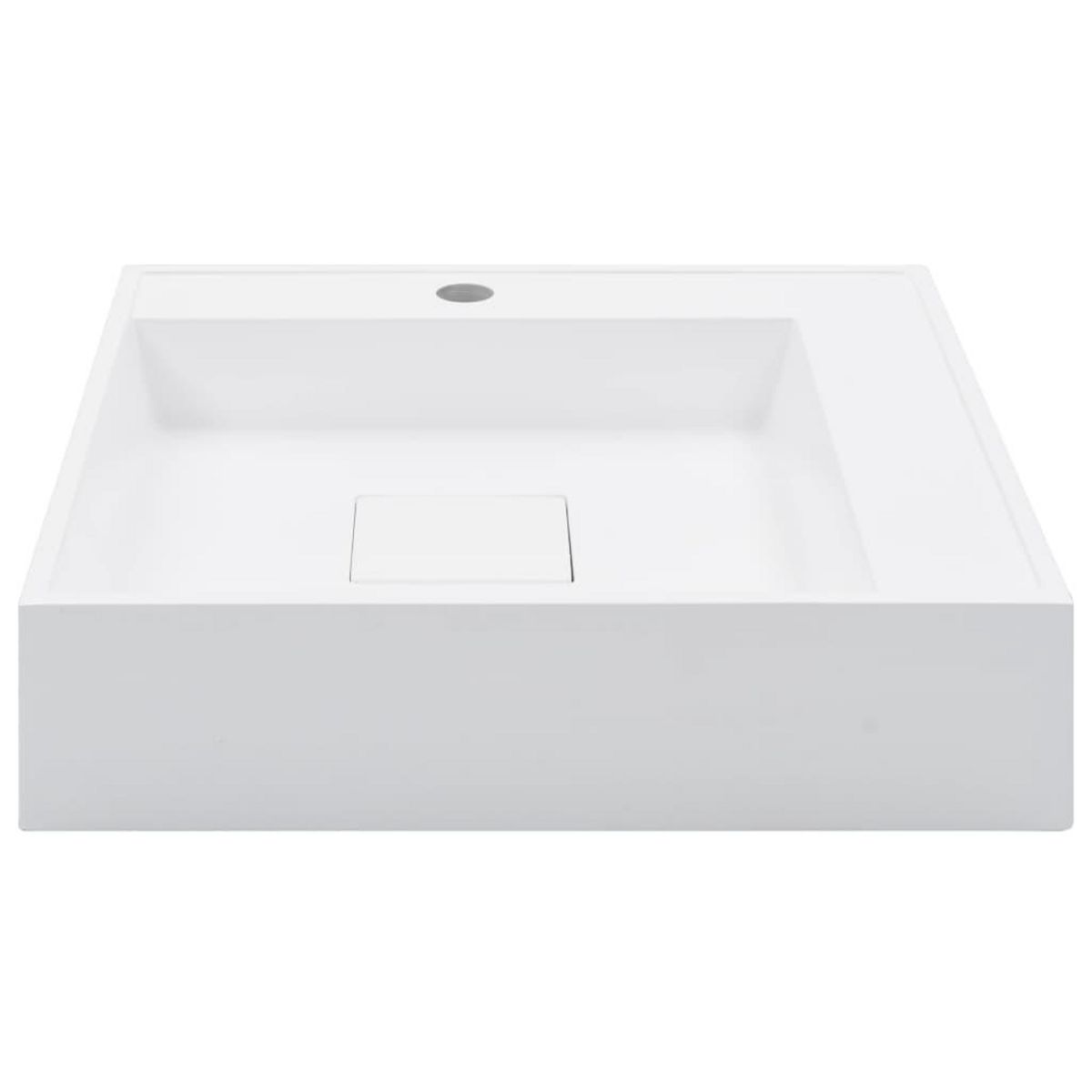 VIDAXL Lavabo 50x50x12,3 cm Fonte minerale/marbre Blanc