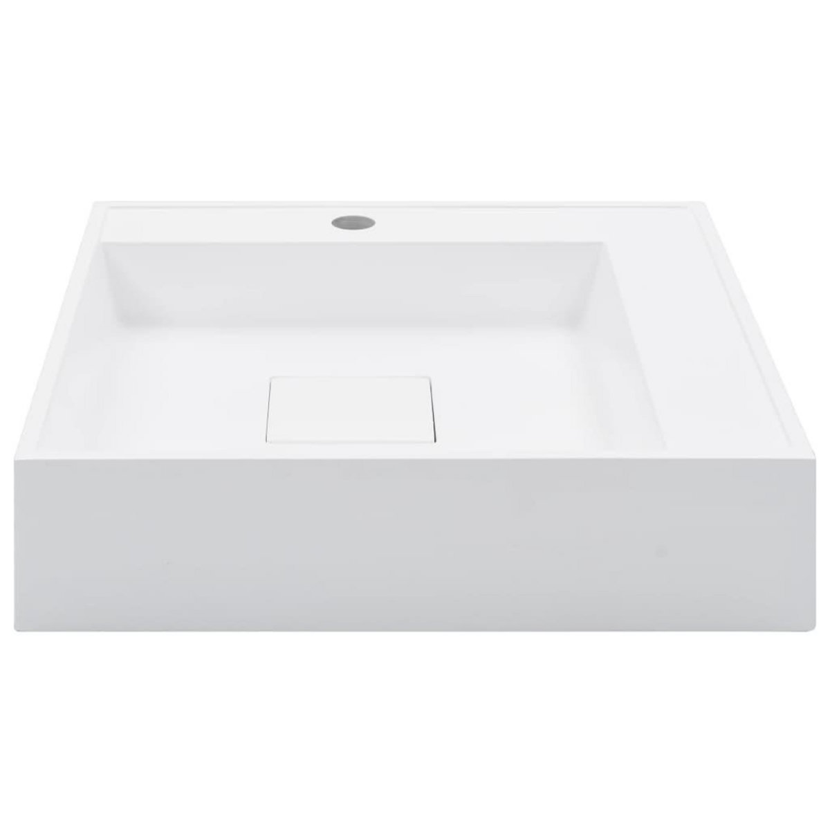 VIDAXL Lavabo 50x50x12,3 cm Fonte minerale/marbre Blanc