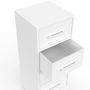 Voir la diapositive 6 : ID MARKET Meuble d'appoint 4 tiroirs UPPAH 30 cm chiffonnier, meuble de rangement bois blanc