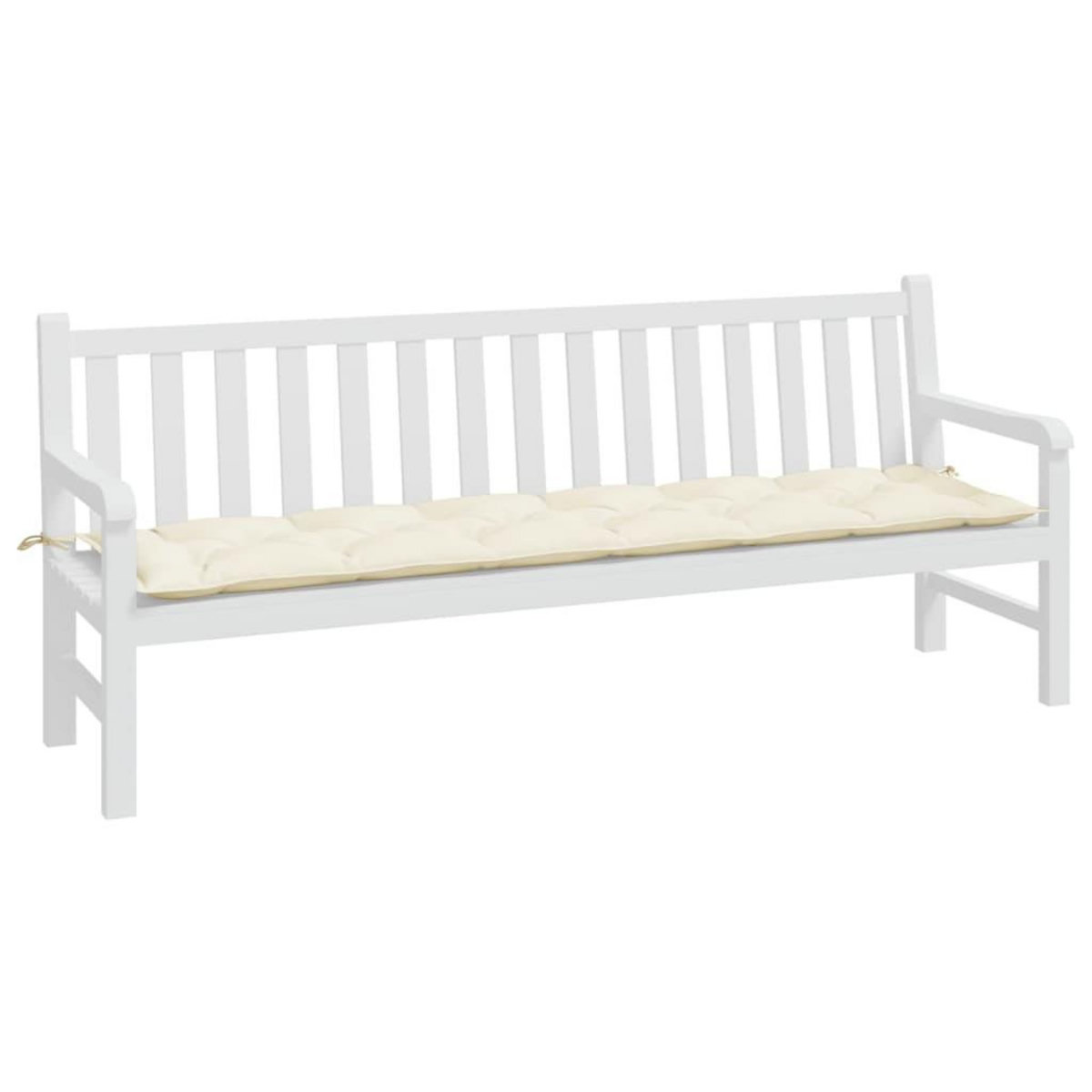 VIDAXL Coussin de banc de jardin creme 200x50x7 cm tissu oxford