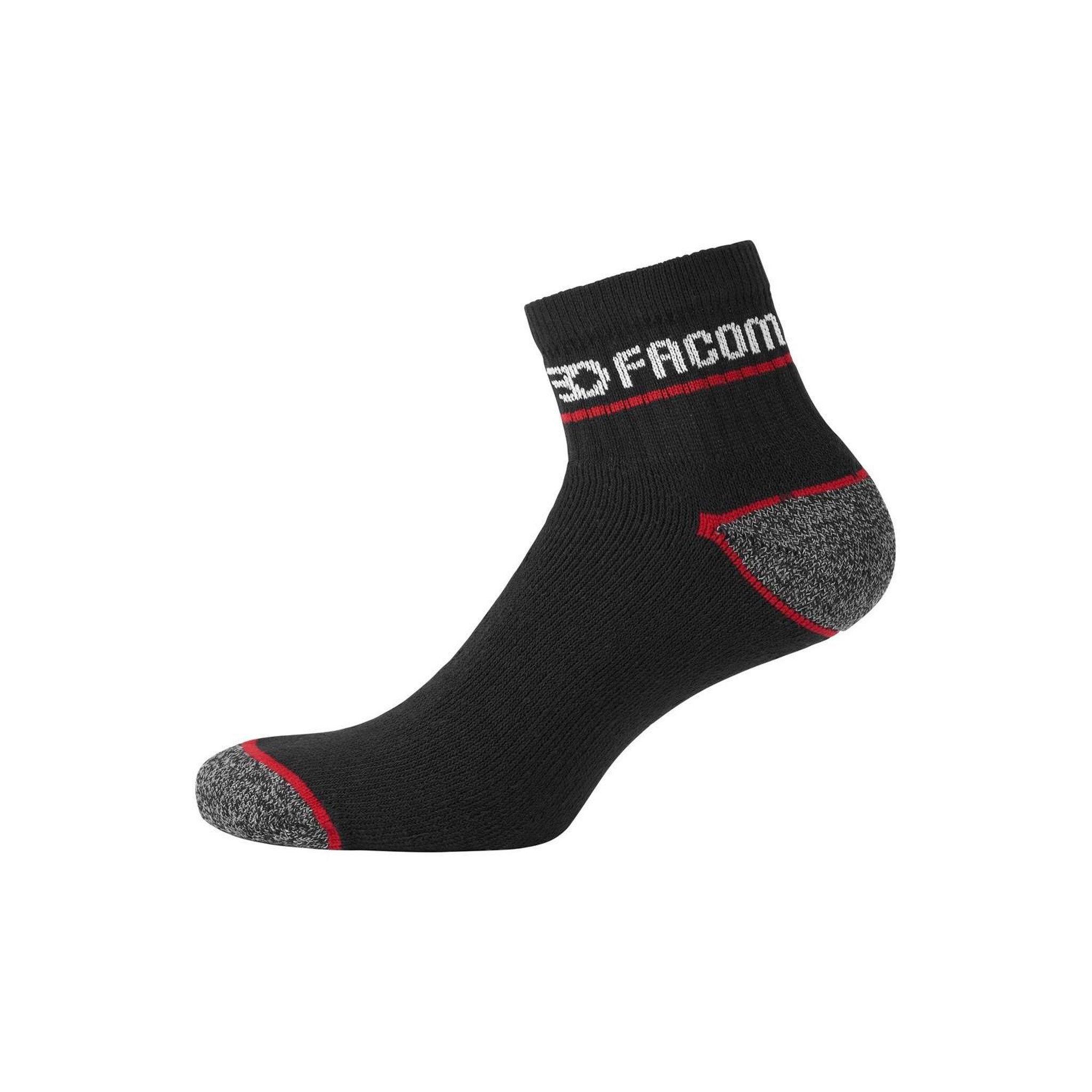 Voir la diapositive 4 : FACOM Lot de 6 paires de chaussettes quarter de travail homme red