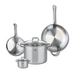ELO Ensemble de 2 Poêles de cuisson 24 et 32 cm et 2 faitouts 12 et 26 cm Elo Profi Citrin