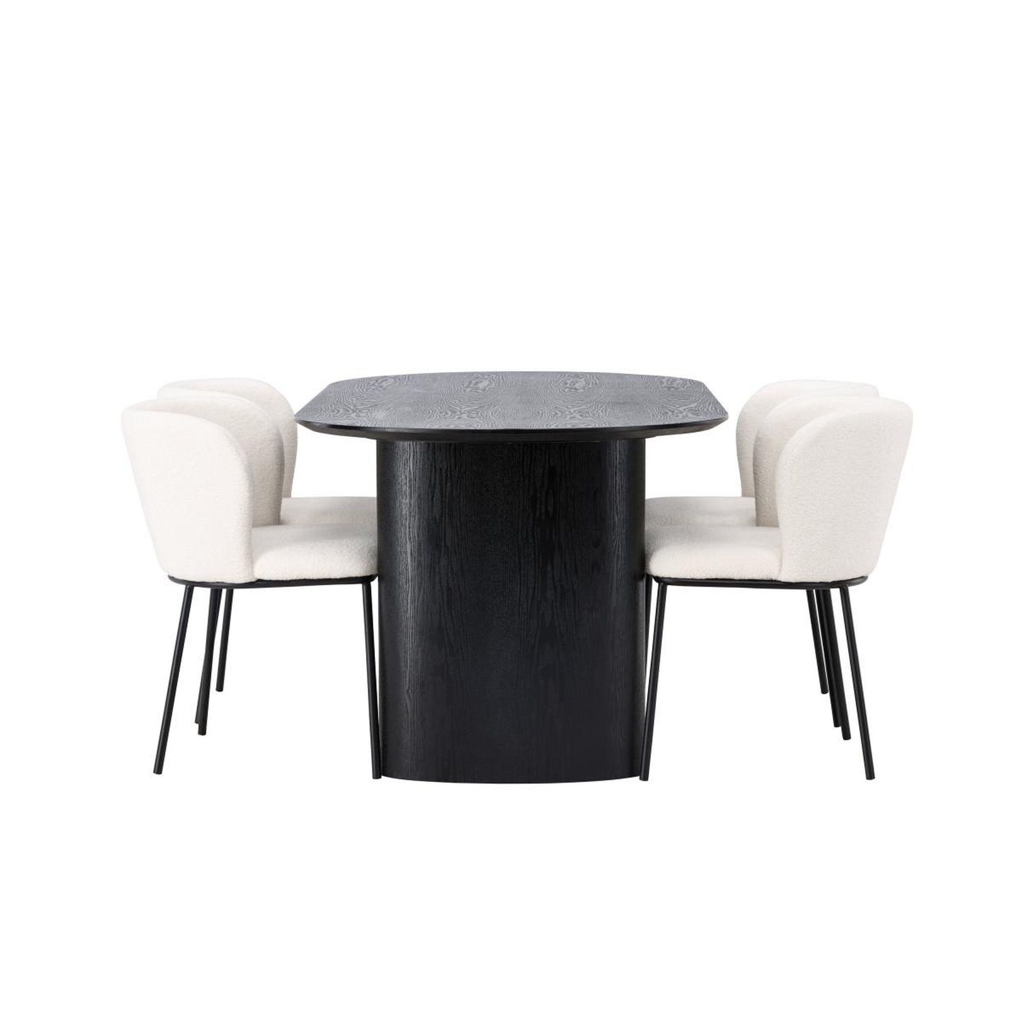 Voir la diapositive 2 : Paris Prix Ensemble table à manger & 4 chaises  isolde & edina  180cm noir & blanc