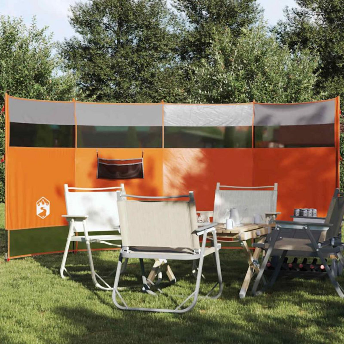 VIDAXL Brise vent de camping orange 366x152x152 cm imperméable