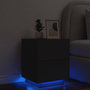 Voir la diapositive 1 : VIDAXL Armoire de chevet avec lumieres LED noir bois d'ingenierie