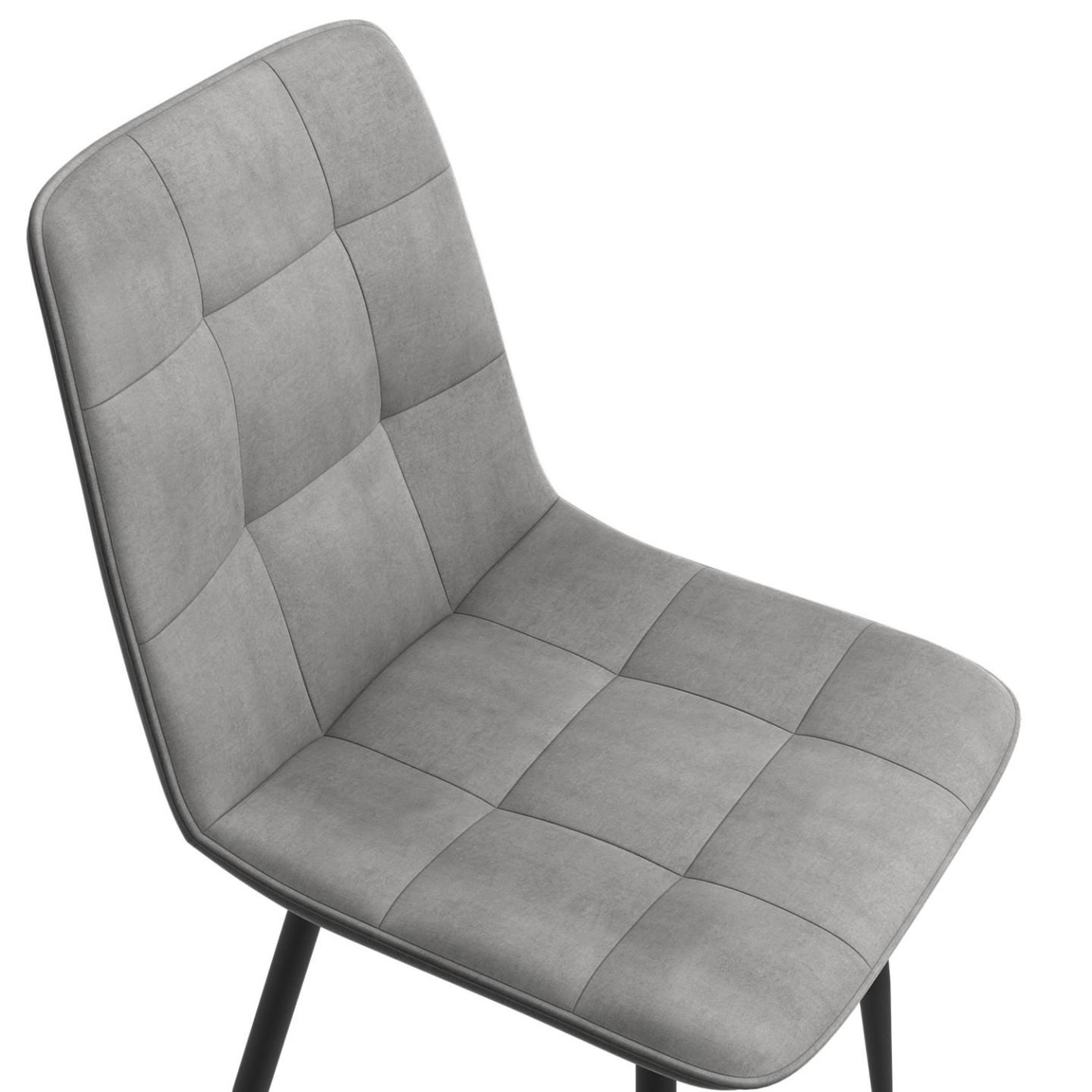 Voir la diapositive 6 : ID MARKET Lot de 6 chaises mila en velours gris clair pour salle à manger