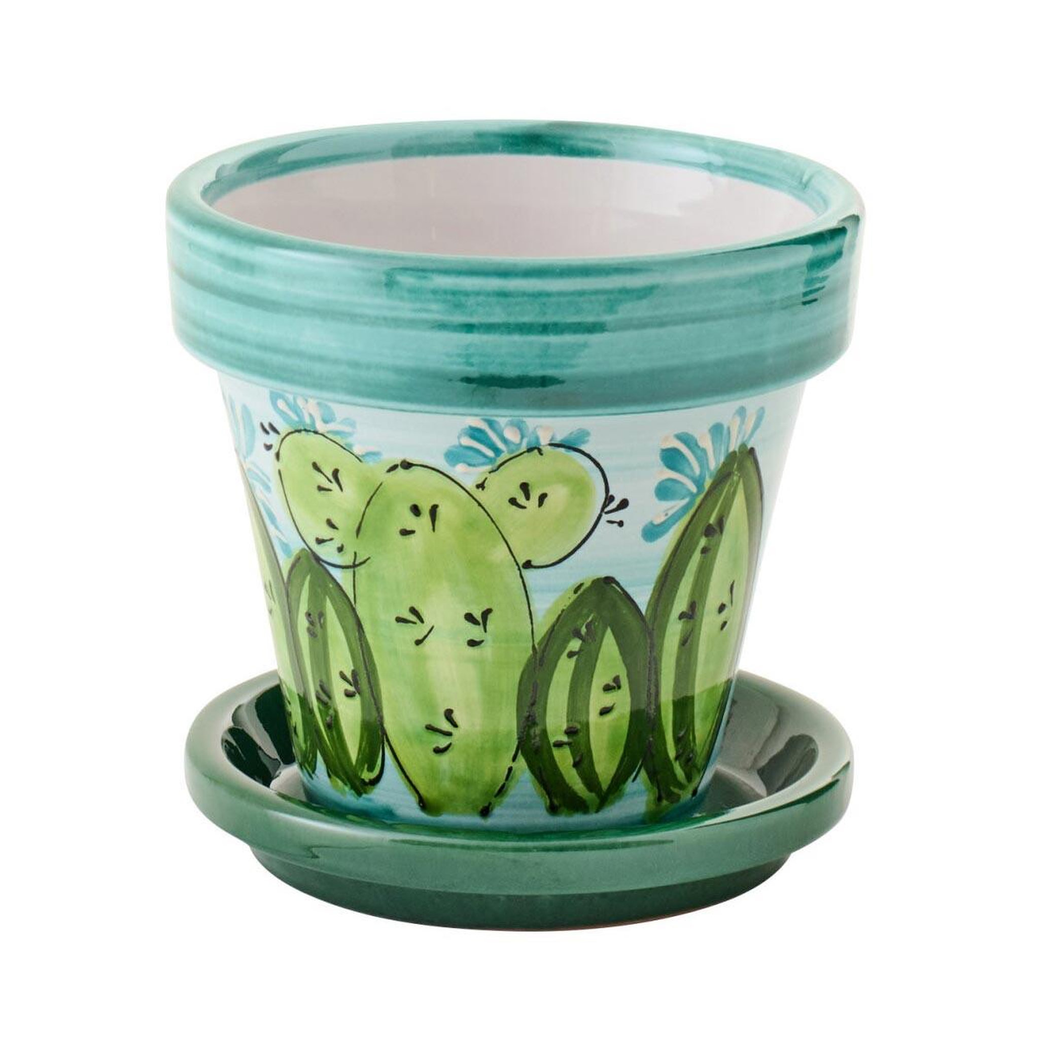 J-LINE Cache-pot avec soucoupe  thurman  21cm multicolore