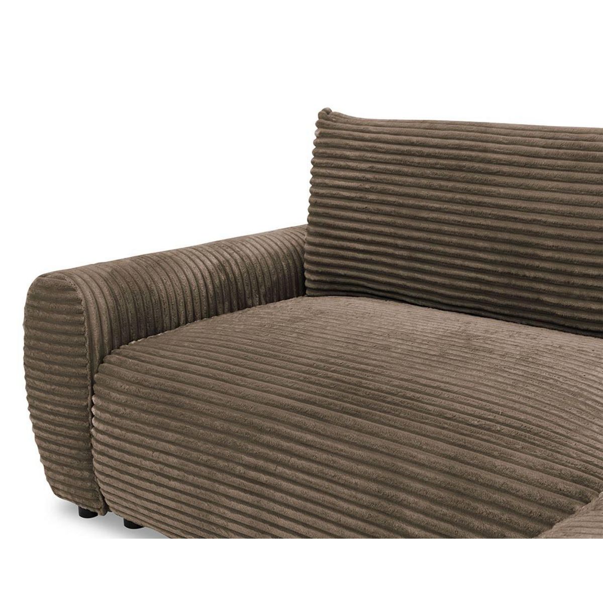 BEST MOBILIER Silvano - canapé d'angle droit 4 places convertible avec coffre en velours côtelé grosses côtes