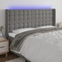 Voir la diapositive 1 : VIDAXL Tete de lit a LED Gris fonce 163x16x118/128 cm Tissu