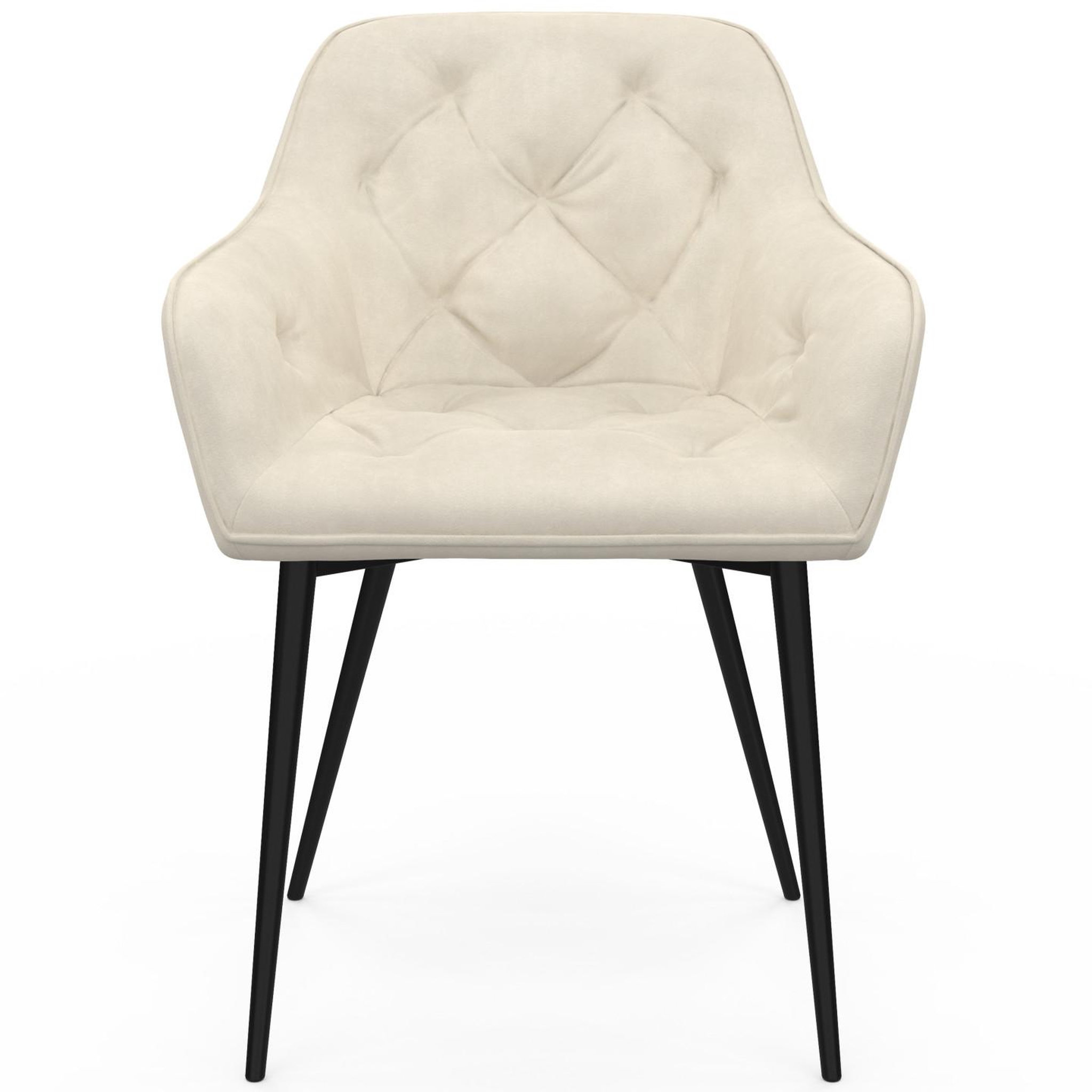 Voir la diapositive 3 : ID MARKET Lot de 2 chaises de salle à manger, fauteuils de table capitonnés lya velours beige