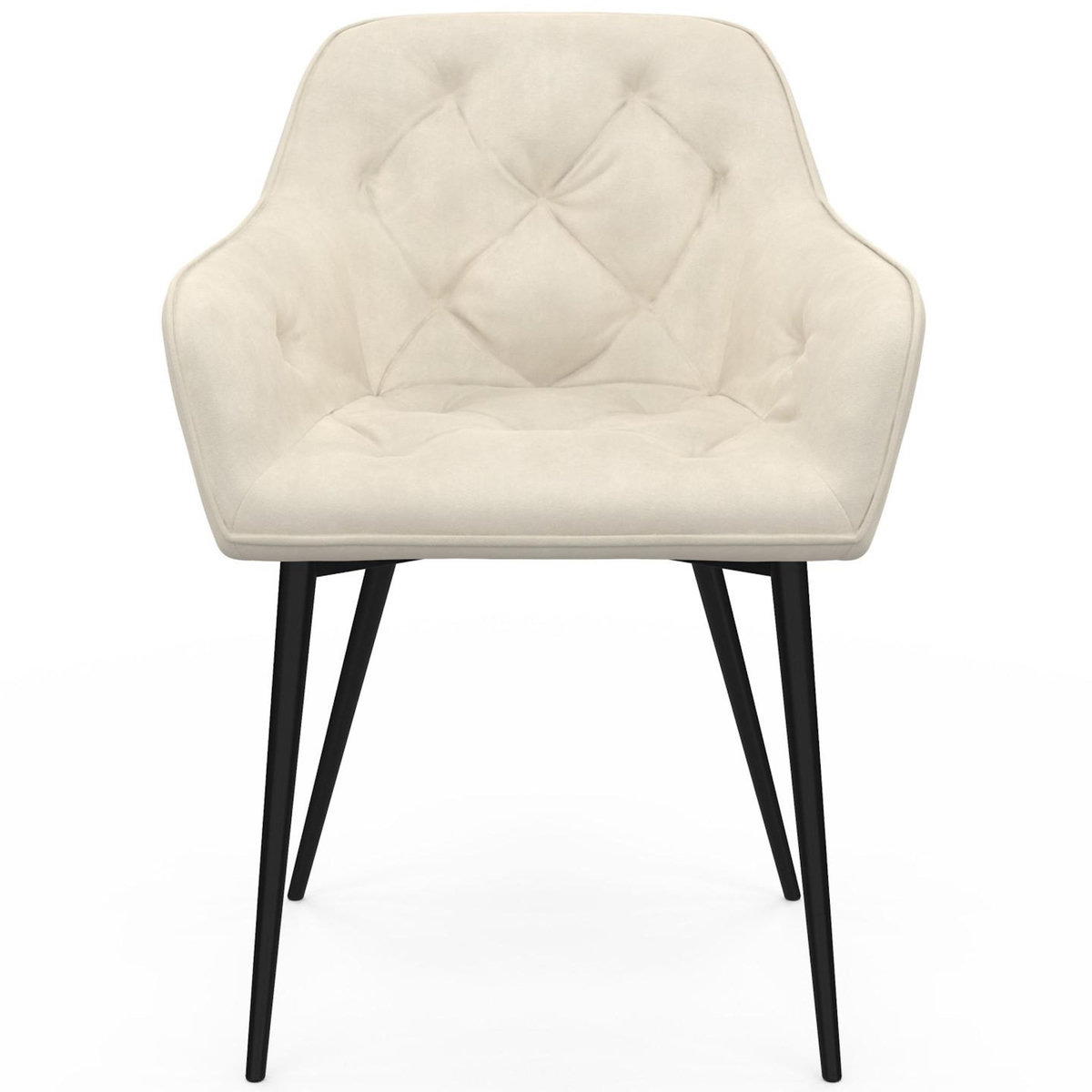 ID MARKET Lot de 2 chaises de salle à manger, fauteuils de table capitonnés LYA velours beige