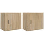 Voir la diapositive 2 : VIDAXL Tables de chevet murales 2 pcs Chene sonoma 50x30x47 cm