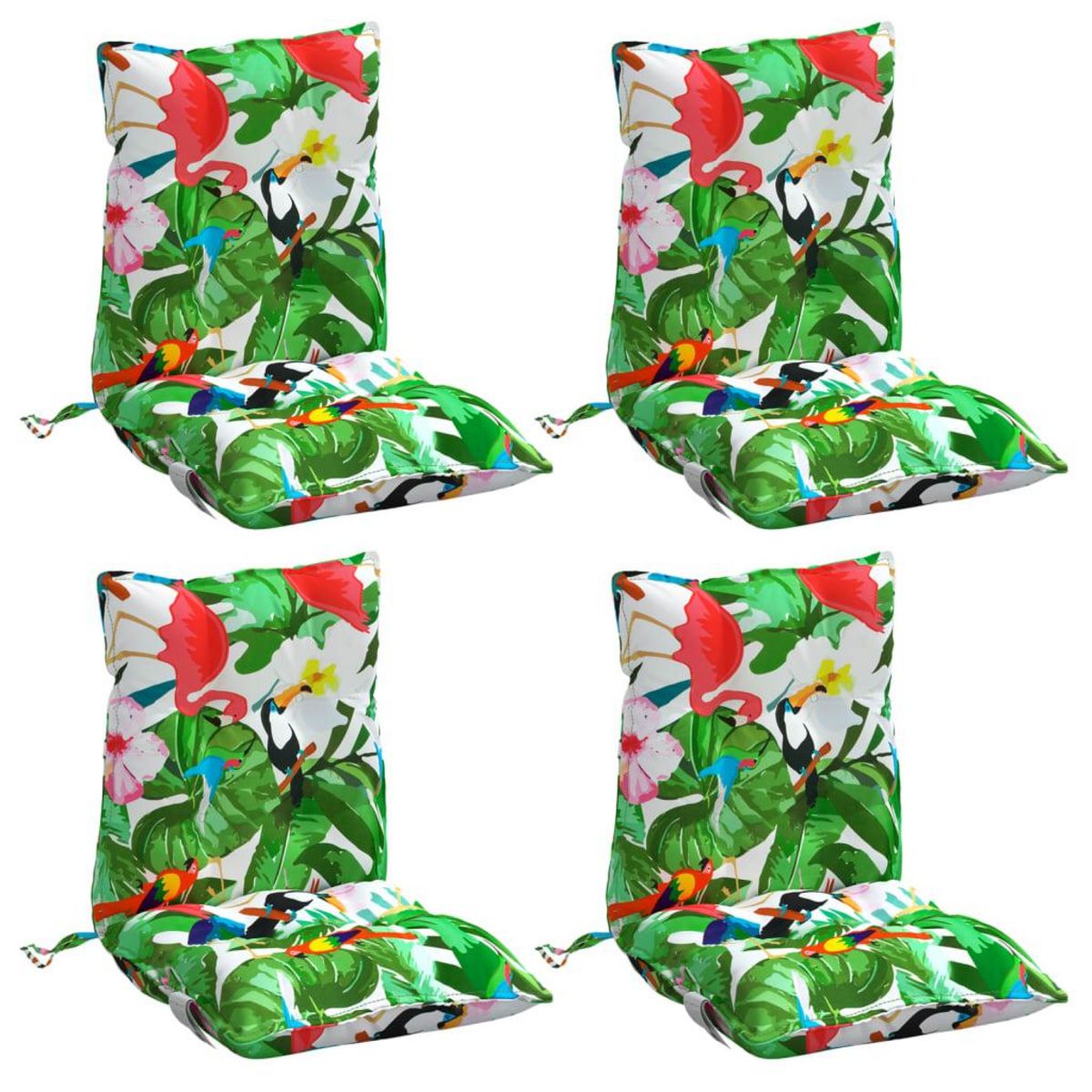 VIDAXL Coussins de chaise a dossier bas lot de 4 multicolore