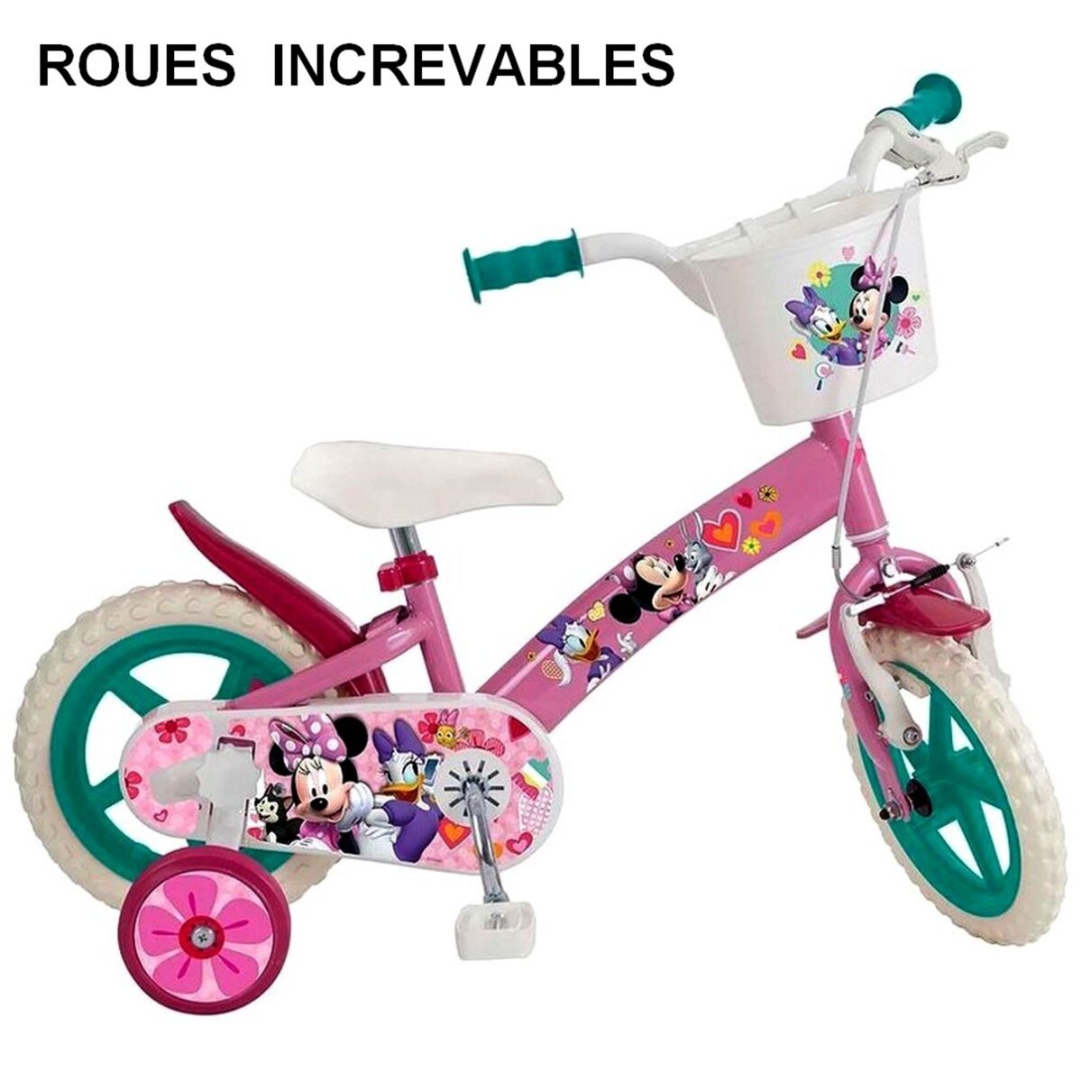 Roue anti crevaison velo 12 pouces Minnie increvable pas cher