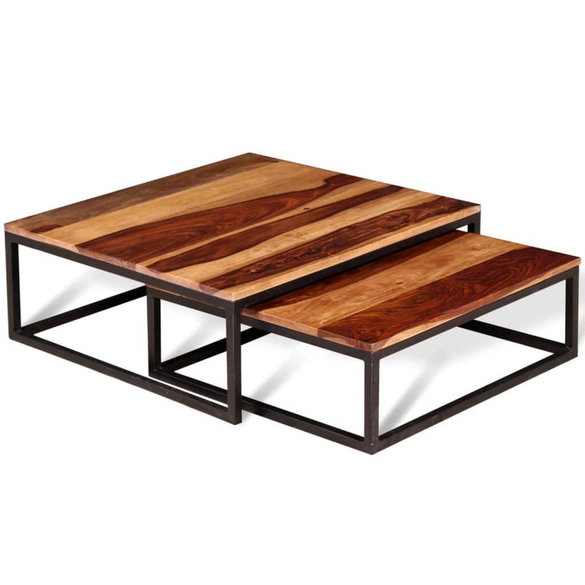 Voir la diapositive 3 : VIDAXL Ensemble de table basse gigogne 2 pcs Bois massif