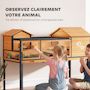 Voir la diapositive 6 : PAWHUT Terrarium design sur pieds - maison pour tortues - niches rampes plateau déjection - acier bois