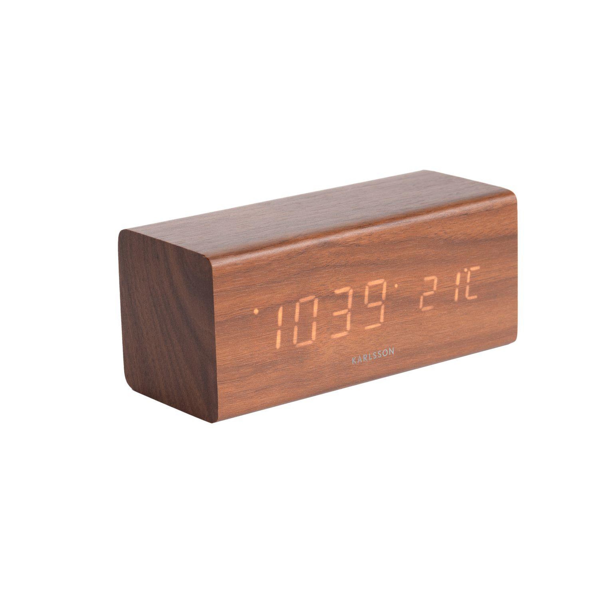 Voir la diapositive 1 : Karlsson Réveil LED Block en Bois sombre