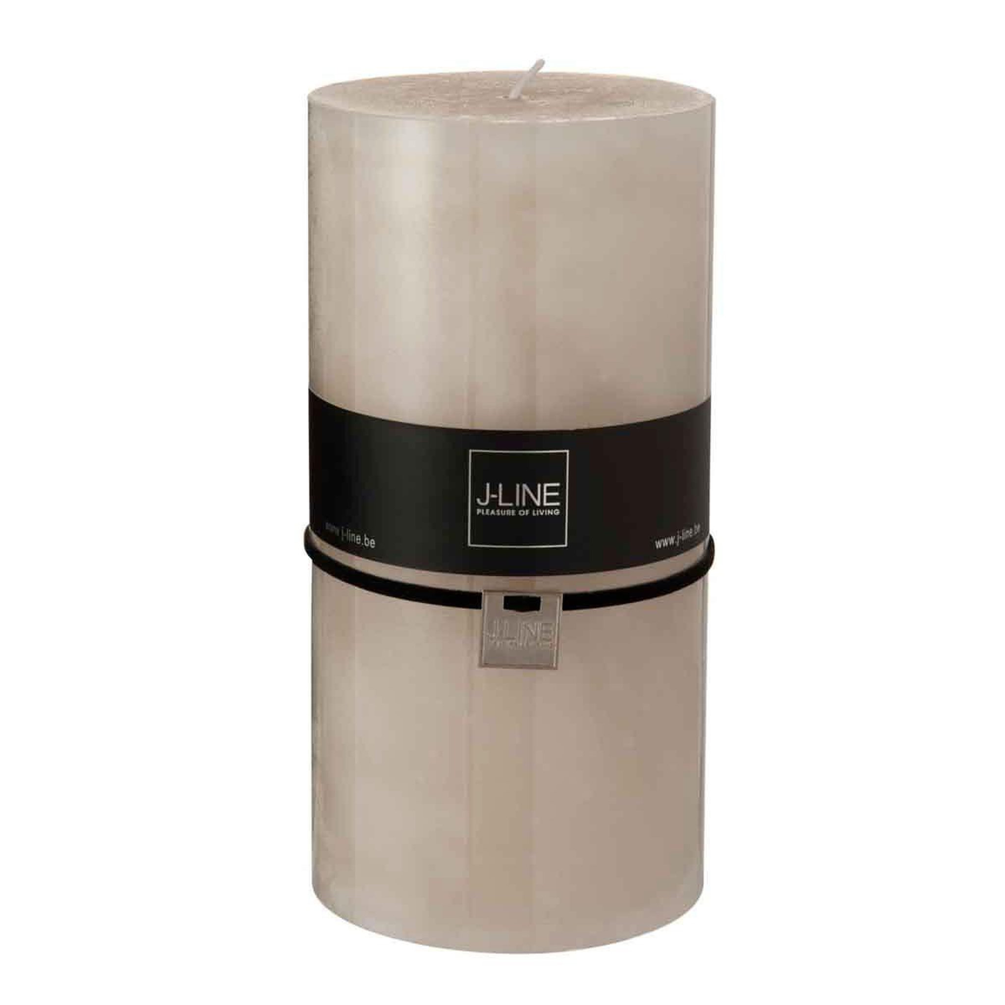 J-LINE Bougie cylindrique déco  junina  20cm sable