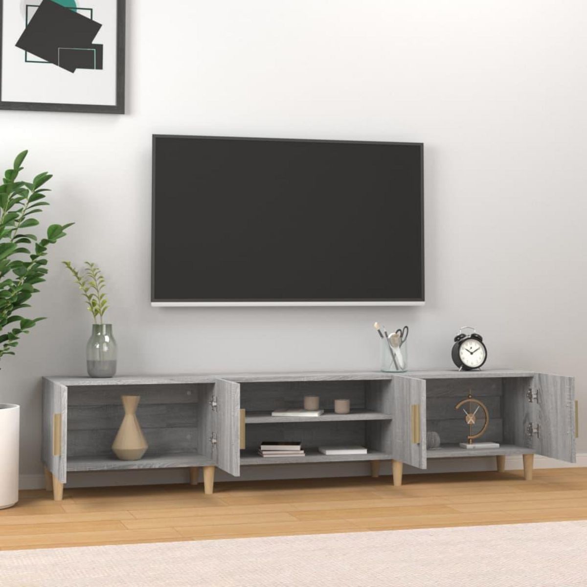 VIDAXL Meuble TV sonoma gris 180x31,5x40 cm bois d'ingenierie