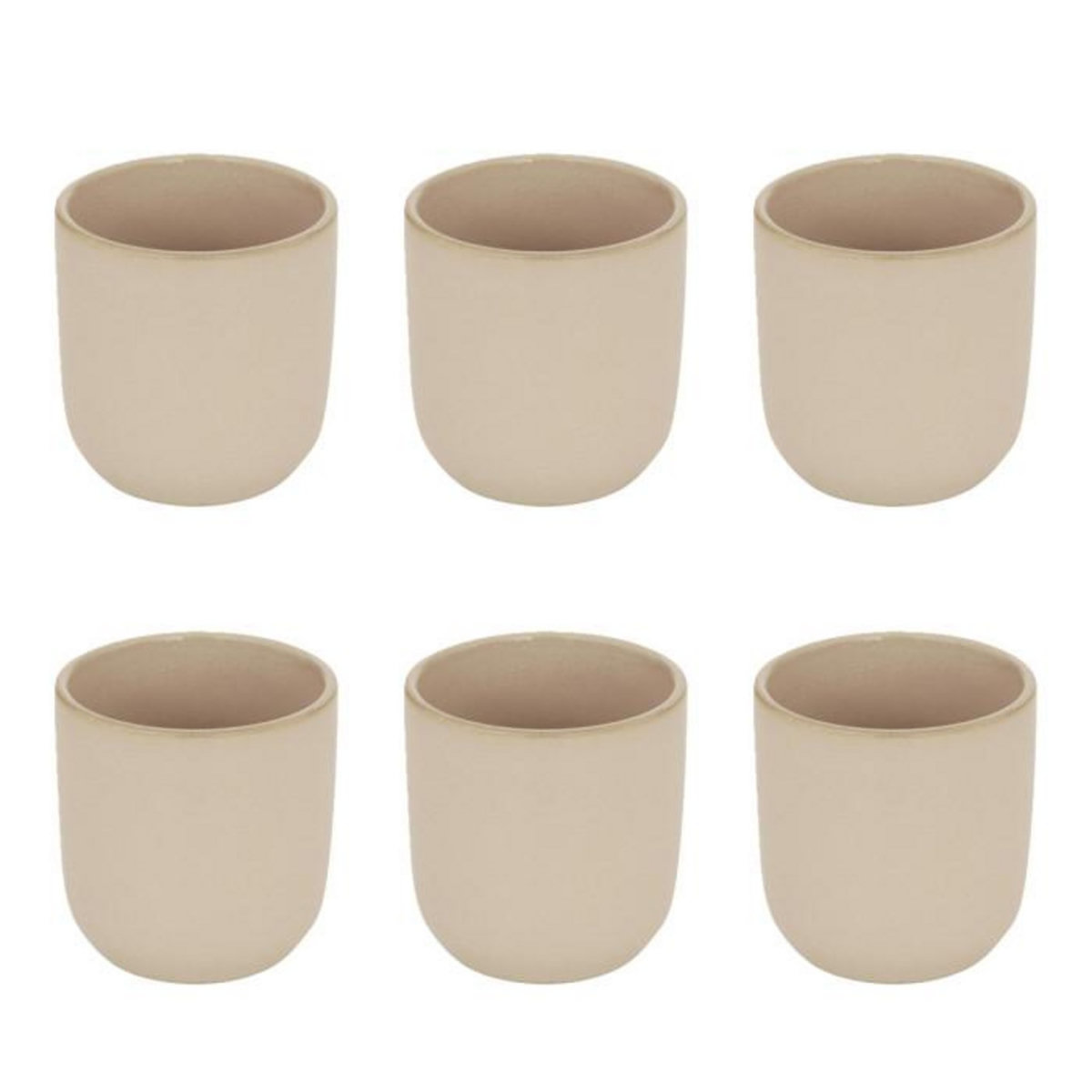 SECRET DE GOURMET Lot de 6 Tasses à Café  Terre Inconnue  10cl Beige