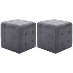VIDAXL 2 pcs Tables de chevet Gris 30x30x30 cm Similicuir daim