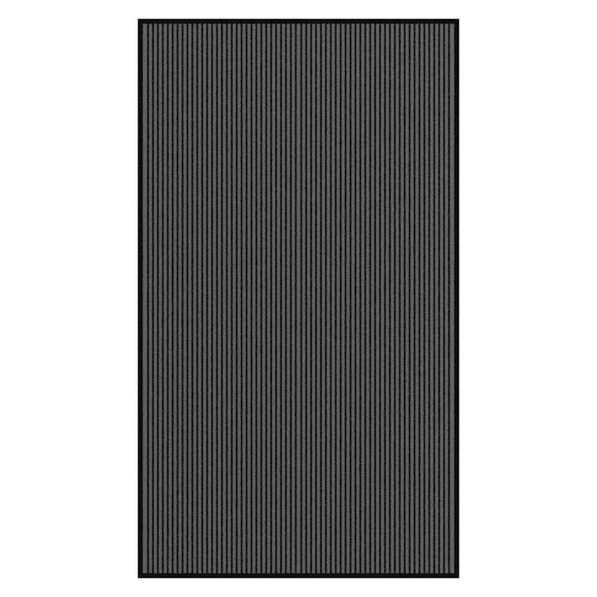 VIDAXL Paillasson noir et gris a rayures 115x200 cm