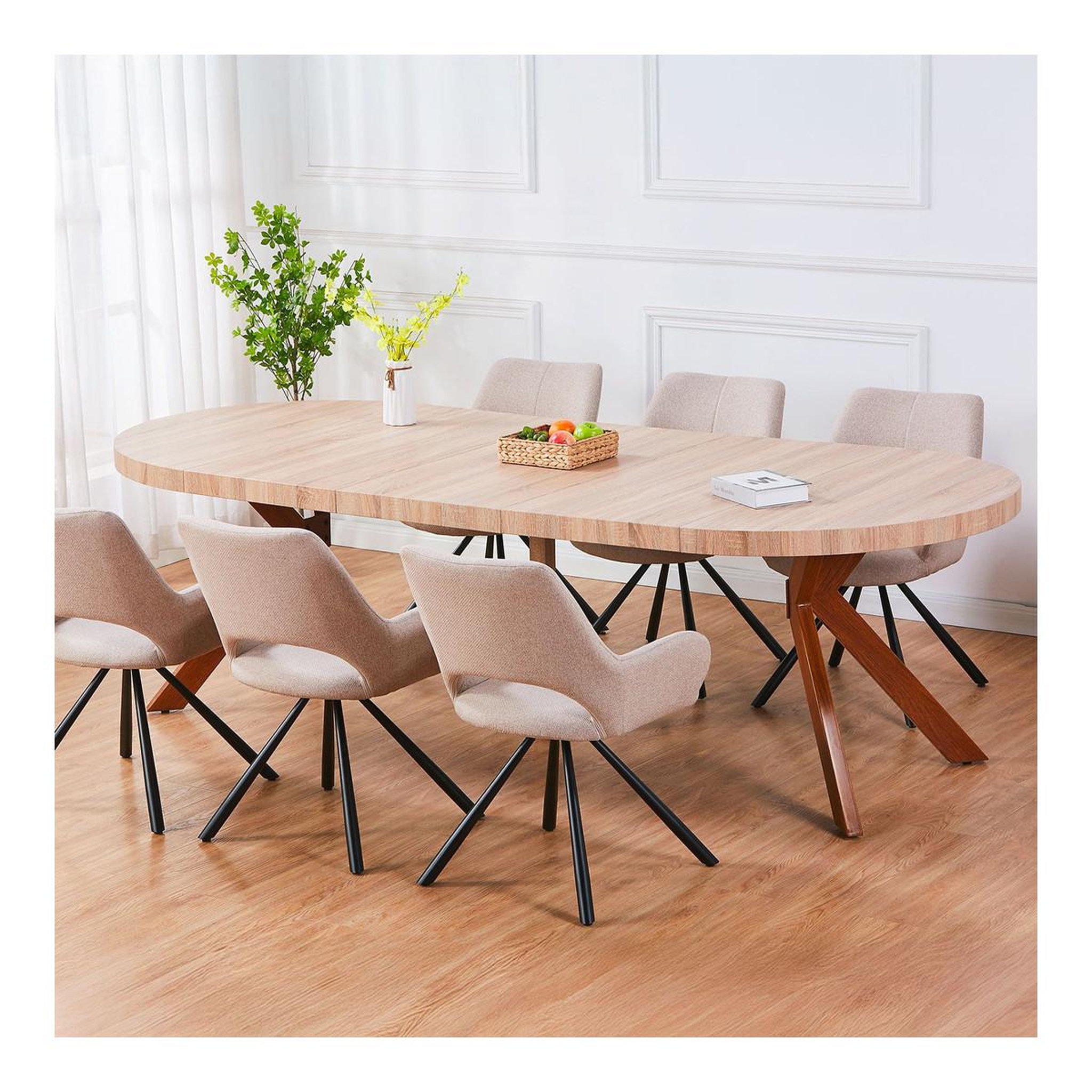 Voir la diapositive 4 : Paris Prix Table ronde extensible  zefane  160-260cm naturel