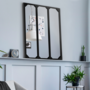 Voir la diapositive 3 : ID MARKET Miroir verrière 3 bandes vertical design industriel 60x80 cm