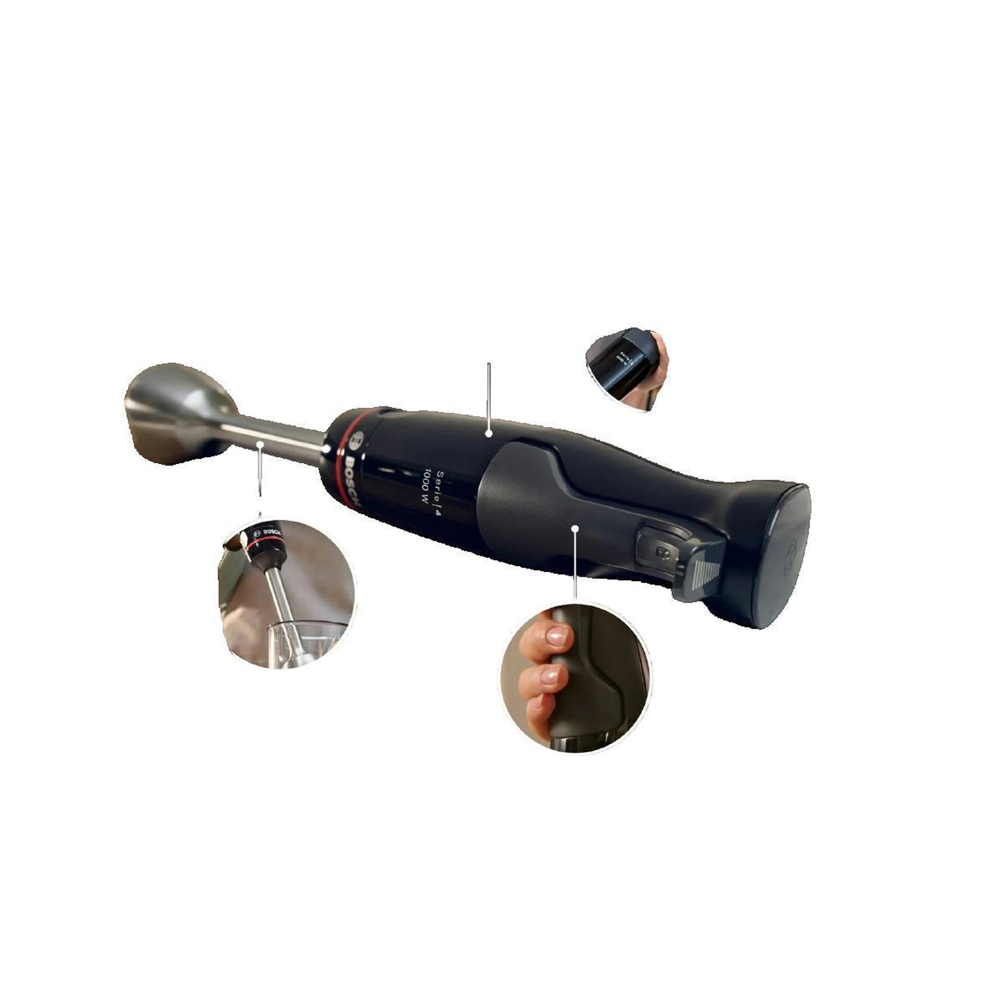 Voir la diapositive 3 : BOSCH Mixeur plongeant Bosch Serie 4 MSM4B623 0,6 L 1000 W Anthracite