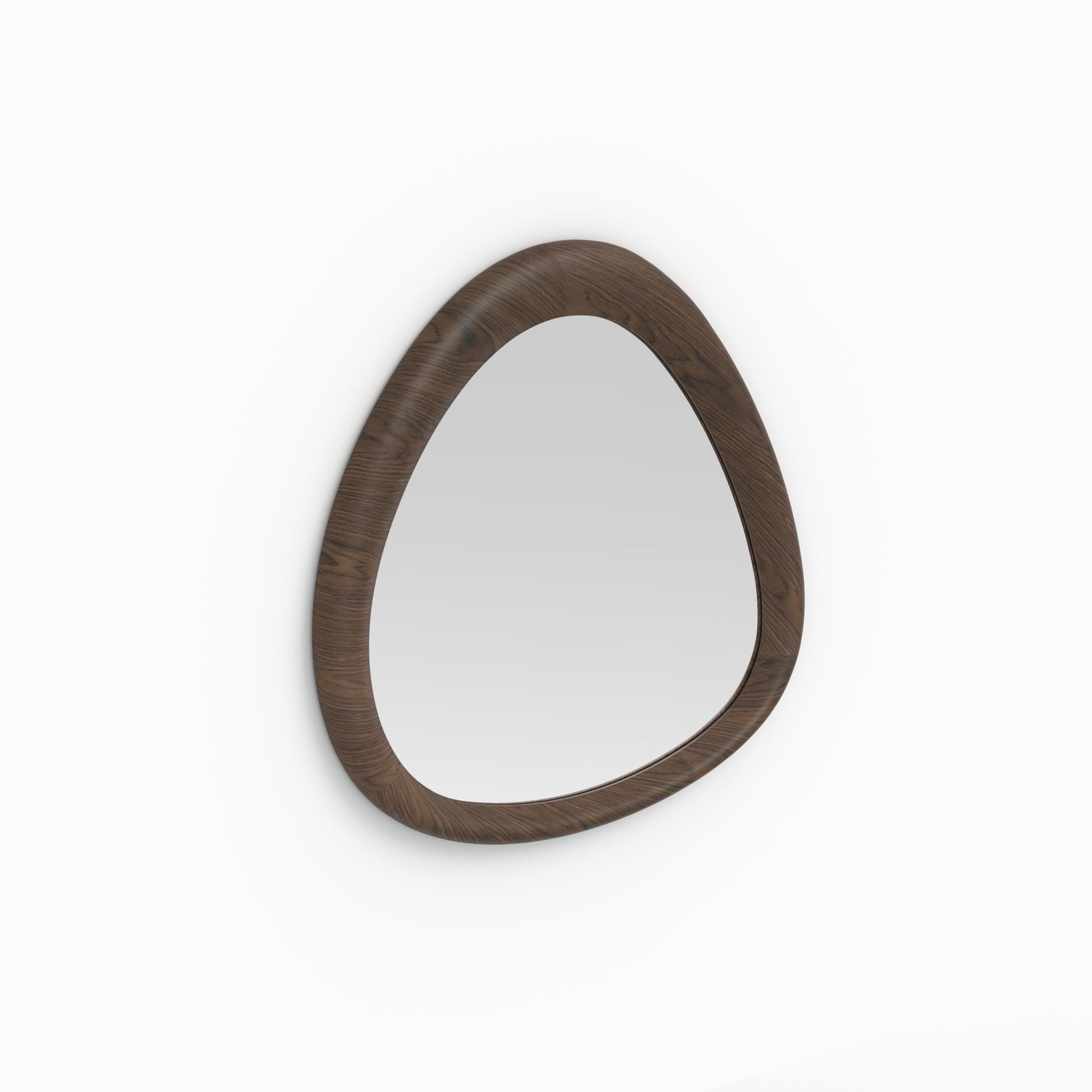 Voir la diapositive 3 : MAISON PAVANE Miroir organique en placage noyer, D100 cm-Yoko