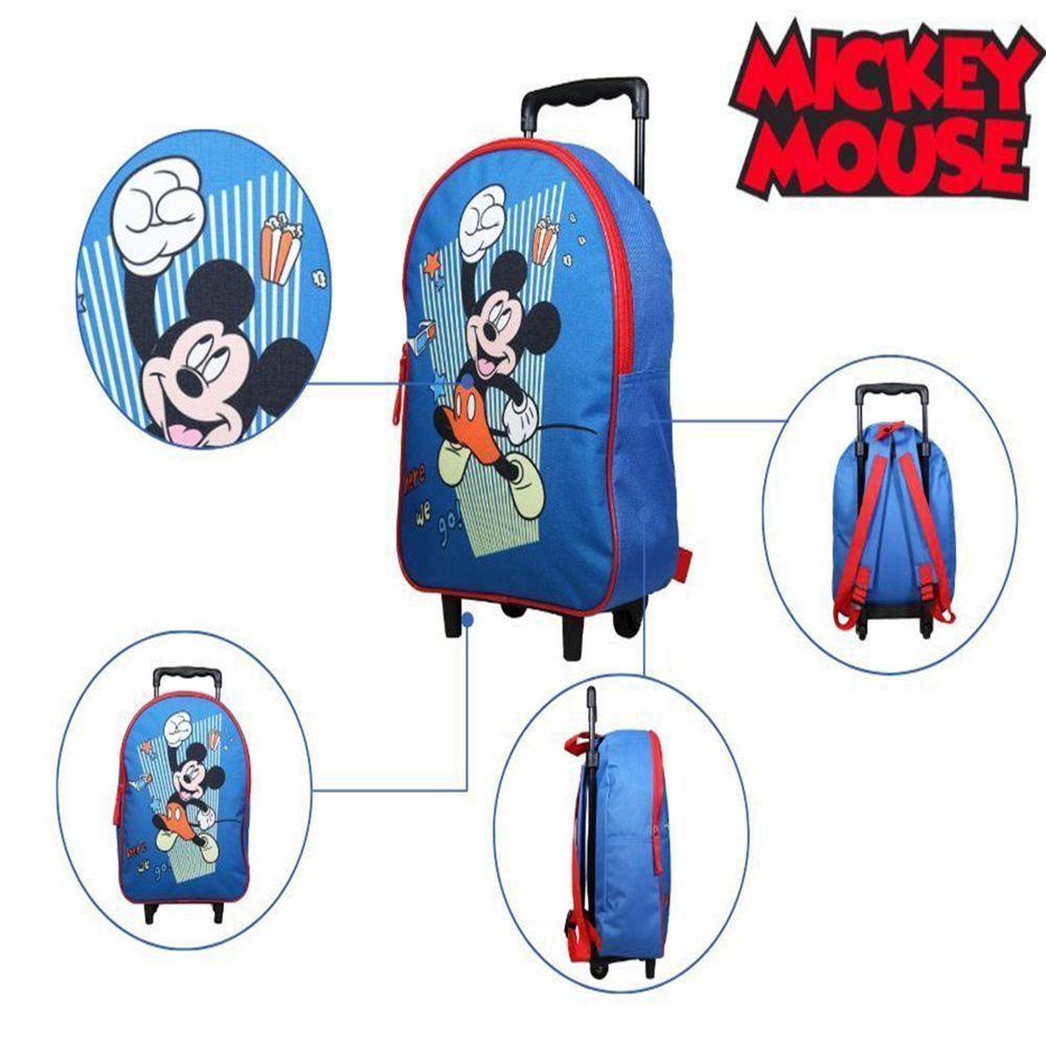 Voir la diapositive 5 : Bagtrotter BAGTROTTER Sac à dos à roulettes 31 cm Disney Mickey Bleu
