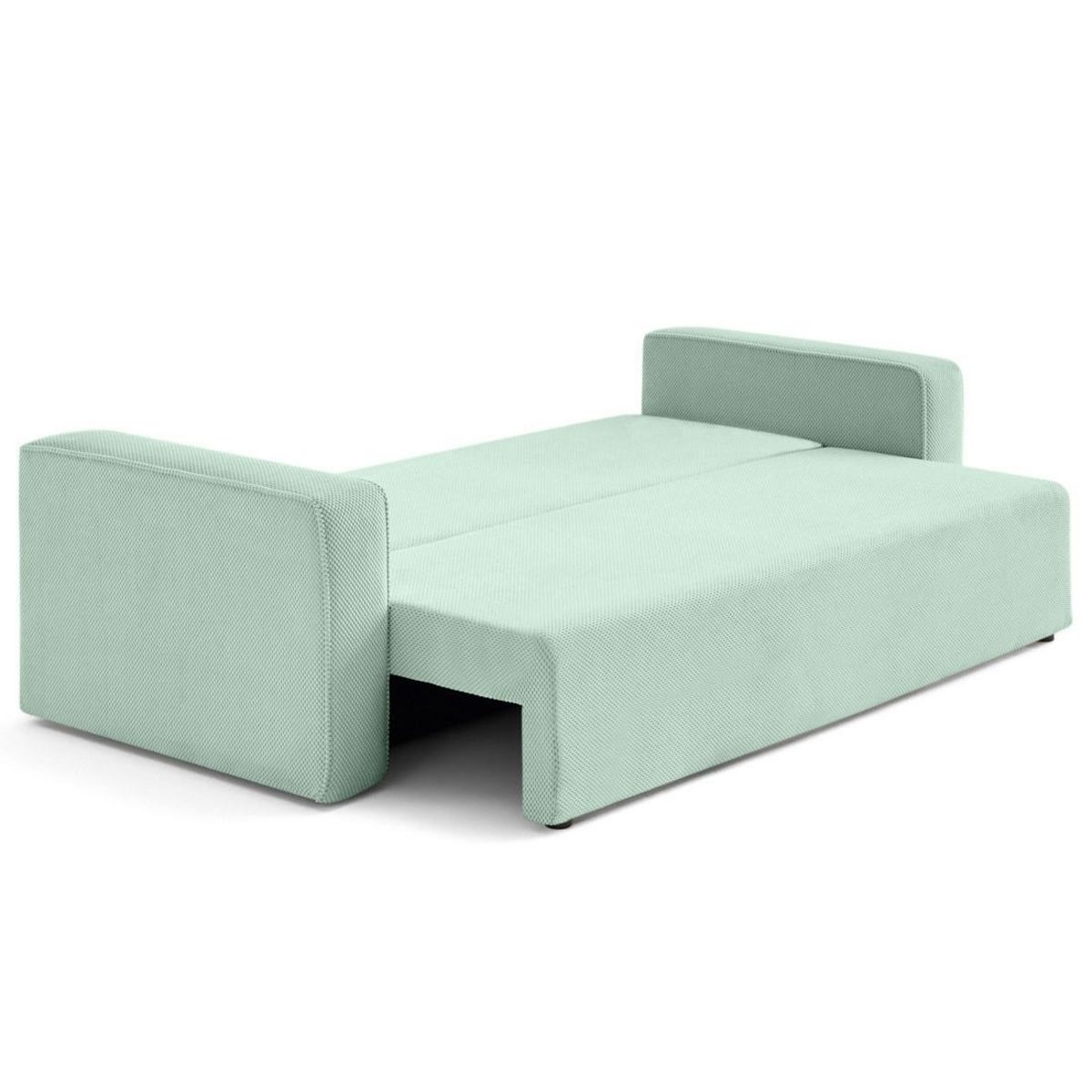 BEST MOBILIER Topaze - canapé droit 3 places convertible avec coffre en velours texturé