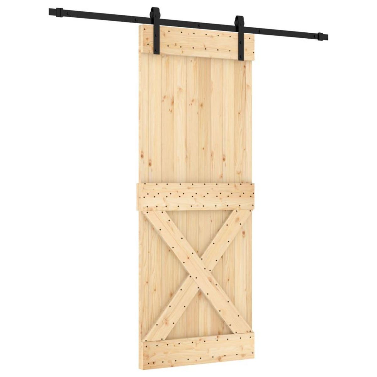 VIDAXL Porte coulissante et kit de quincaillerie 80x210 cm pin massif