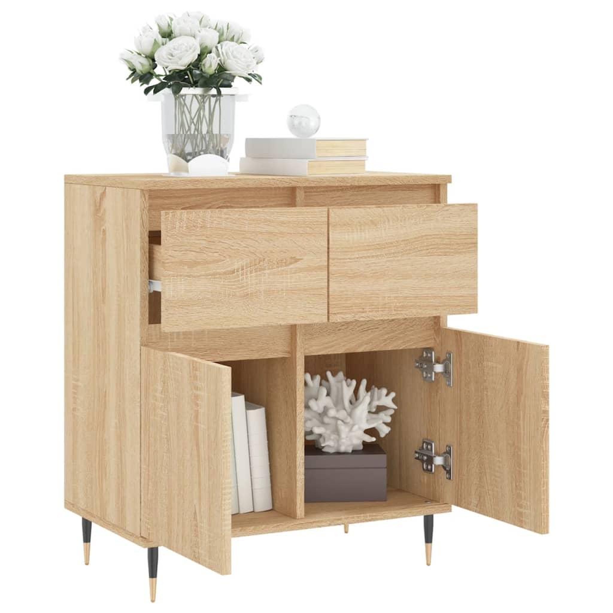 Voir la diapositive 4 : VIDAXL Buffet Chene sonoma 60x35x70 cm Bois d'ingenierie