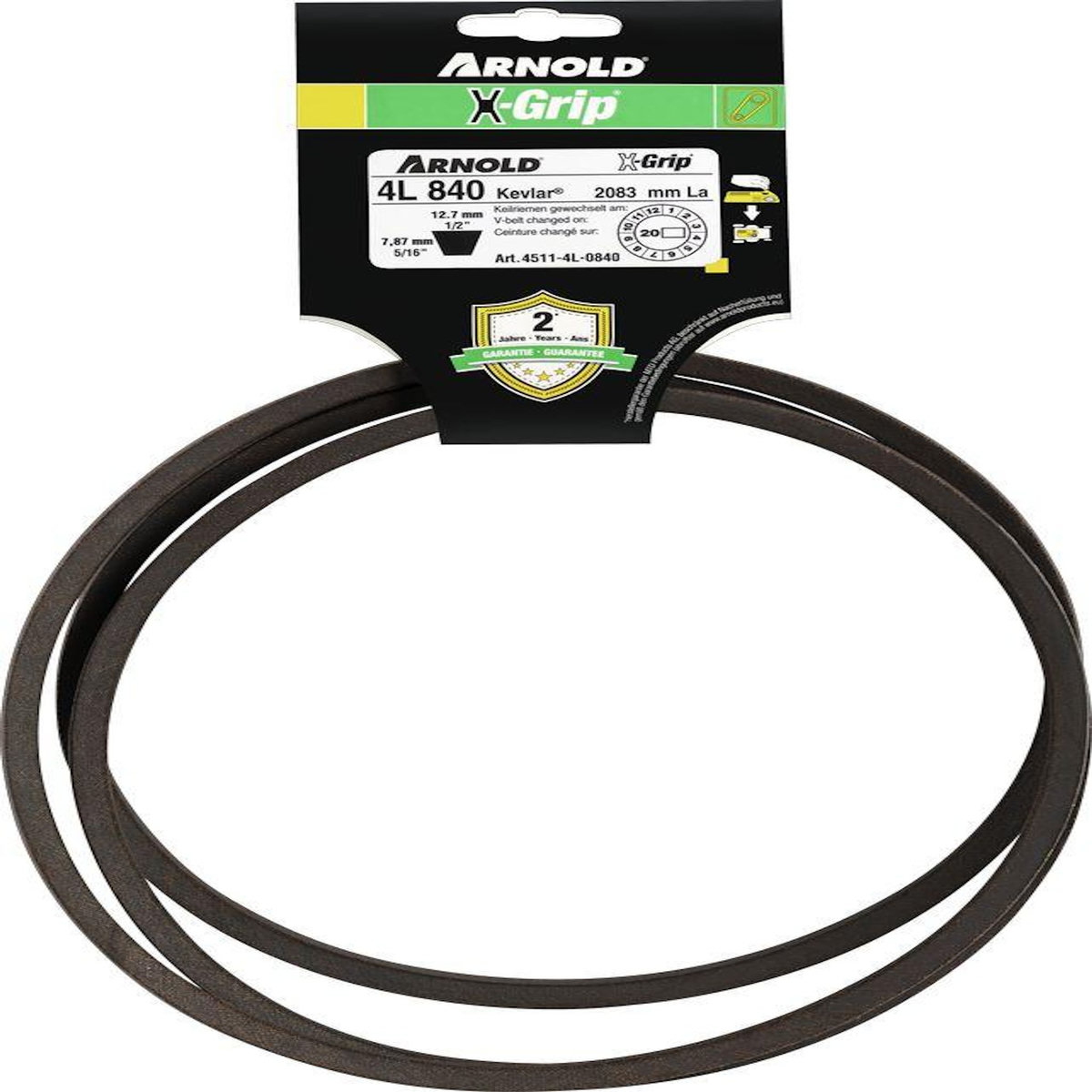 ARNOLD Courroie trapézoïdale X-Grip V de type 4L840