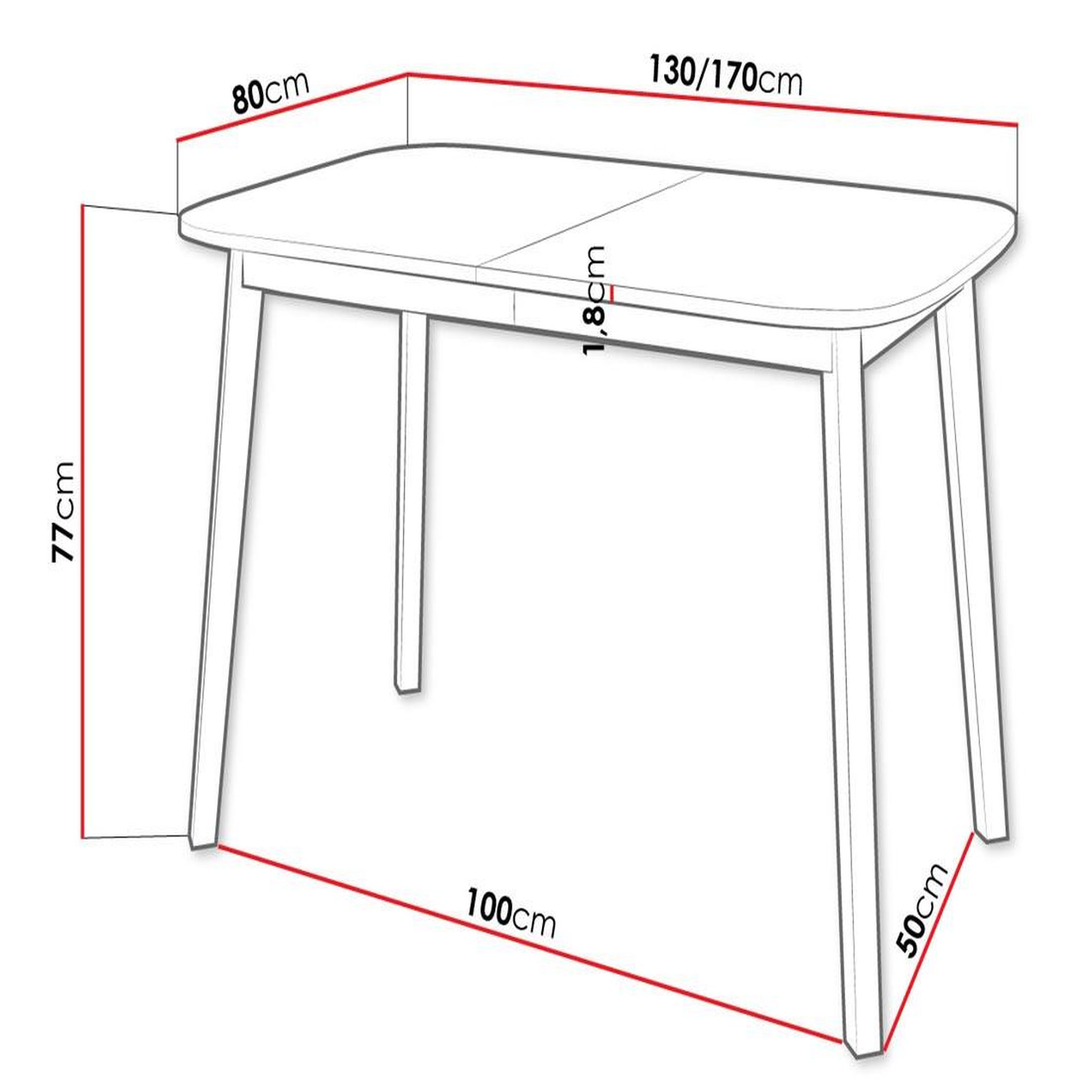 Voir la diapositive 4 : BEST MOBILIER Magov - table à manger extensible - effet bois et noir - 4 personnes