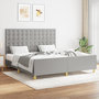 Voir la diapositive 1 : VIDAXL Cadre de lit sans matelas gris clair 160x200 cm tissu