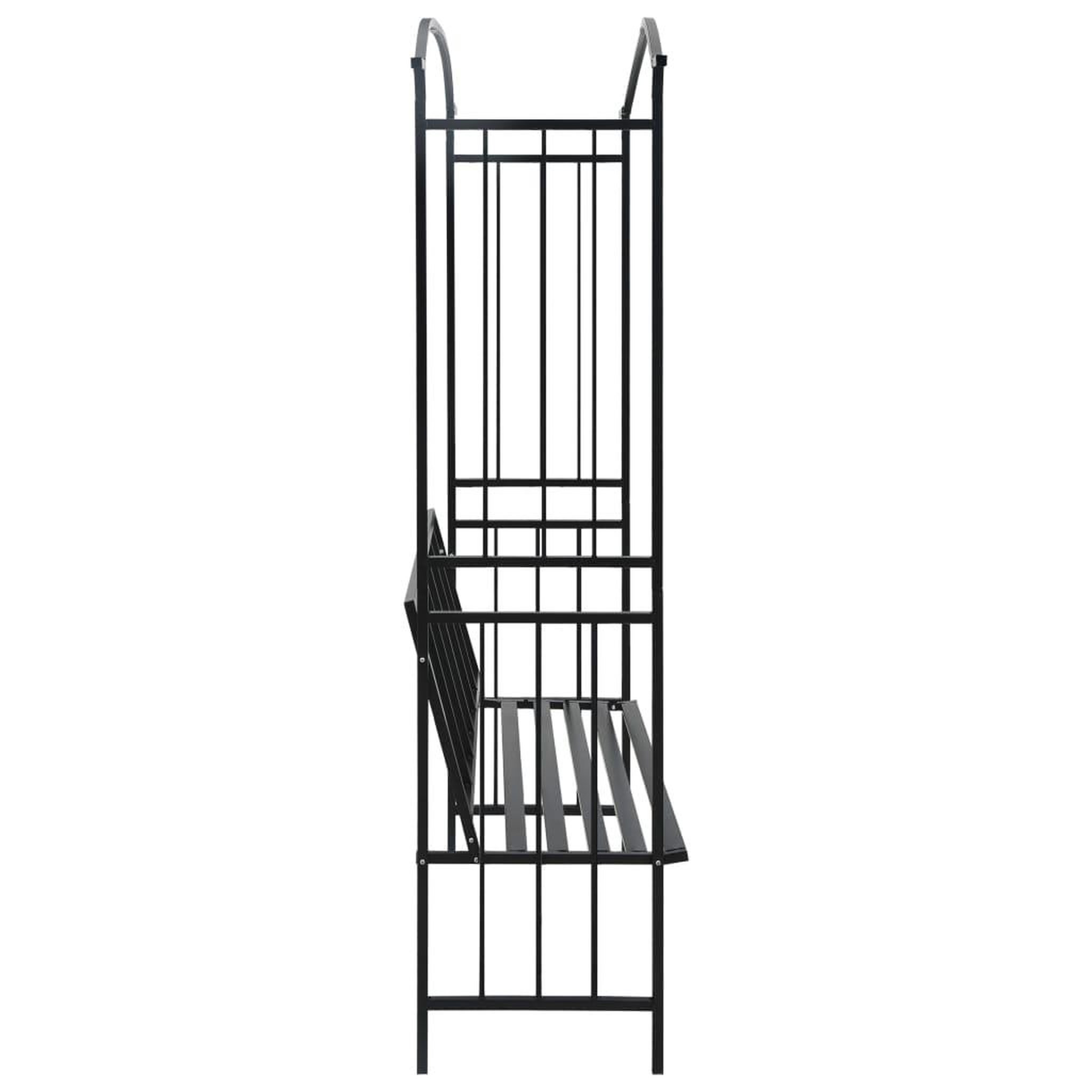 Voir la diapositive 3 : VIDAXL Voute de jardin avec banc Noir 128x50x207 cm Fer